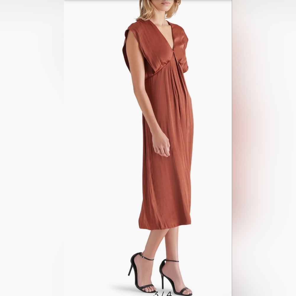 Steve Madden Gorgeous Cinnamon Satin Babydoll Dress Sz S